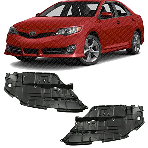 US AUTO PARTS PLUS New Front Engine Splash Shield Under Cover Right Passenger & Left Driver Side Direct Replacement for Toyota Camry 2012-2014 5144106150 5144206140 TO1228178 TO1228177