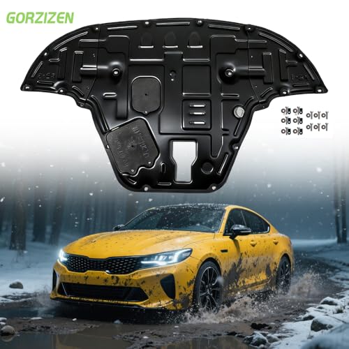 Engine Splash Shield Fit for KIA K5 2021 2022 2023 2024 2025 Engine Case Guard Under Engine Cover Compatible with K5 2021-2024 Front Engine Guard Mud Flaps Including Screw Hardware