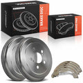 A-Premium Rear Brake Drums and Shoes Set Compatible with Honda Civic 2006-2015 L4 1.8L 6-PC Set