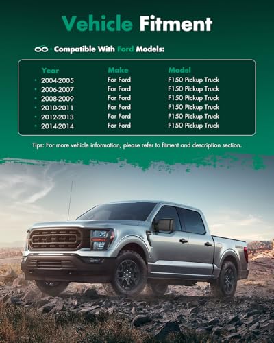 SCITOO Towing Mirrors Compatible for 04-14 for Ford F150 Pickup Pair Set