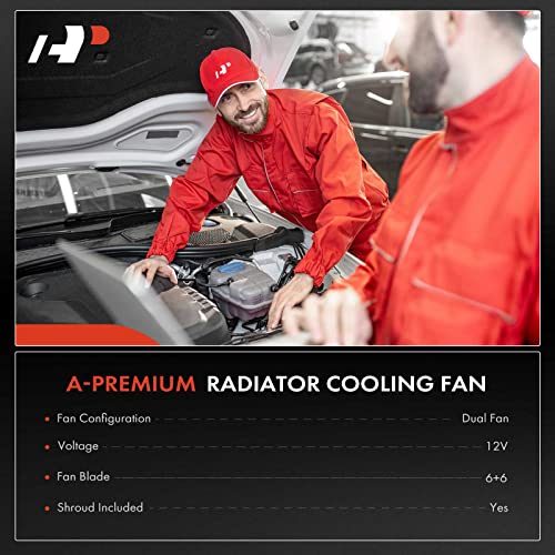A-Premium Engine Radiator Cooling Fan Assembly Compatible with Select Dodge & Chrysler Models - Charger 2006-2008, Challenger 2008, Magnum 2005-2008, 300 2005-2008