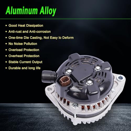 SHICHU Alternator Compatible with 2008-2010 Odyssey 2009-2011 Pilot 2010-2013 MDX RL TL TSX ZDX 3.5L 3.7L V6 Replace for AL1311X 104210-5920 31100-RGW-A01