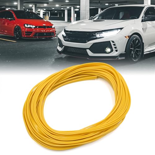 uxcell Yellow Car Interior Exterior Decoration Trim Strip Line 10M Length