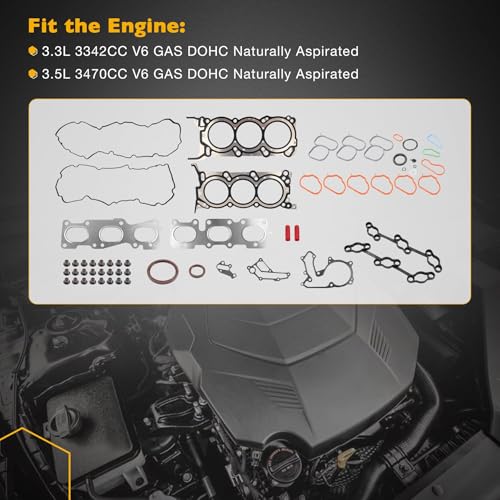 3.3 3.5 Engine Head Gasket Set, Cylinder Head Gasket Kit, Compatible with 2010-2023 Kia Sorento Cadenza Sedona Hyundai Azera Santa Fe XL, Replaces# 223113CGA0 22311-3CGA5 23113CGB0