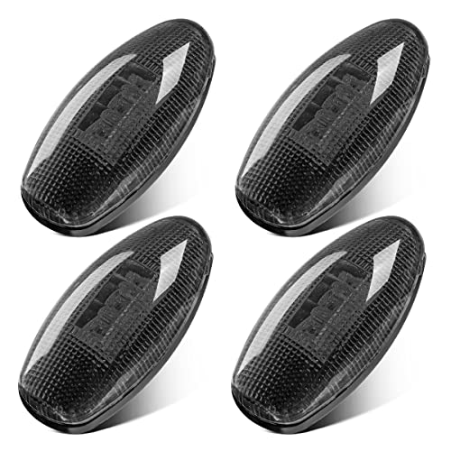 Partsam Dually LED Fender Bed Side Marker Lights Set Smoke Lens Replacement For Silverado and Sierra 1999-2013 Dually 2500 3500 HD Dual Wheeler Trucks (2 x Amber, 2 x Red)