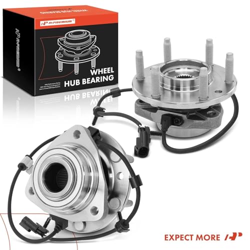 A-Premium 2 x Front Wheel Bearing and Hub Assembly with ABS & 6-Lug Compatible with Chevy GMC Buick - 2002-2009 - SSR, Trailblazer (EXT), Envoy (XL XUV), Ascender, Bravada, Rainier