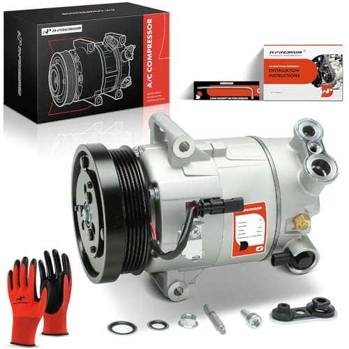 A-Premium A/C AC Compressor with Clutch Compatible with Chevrolet Colorado 2.5L 2015-2022, Equinox 1.5L 2018-2023, GMC Canyon 2.5L 2015-2022, Terrain 1.5L 2018-2023, CVC Style, 5 Grooves