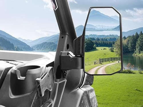 SHEJISI Defender Side Mirrors,The Spring Back Feature Allows Easy Reset After Fold,2024 New UTV Mirrors Compatible with Can Am Defender HD10 HD9 HD8 HD7 HD5,Suitable for No Door,Half Door,Full Door