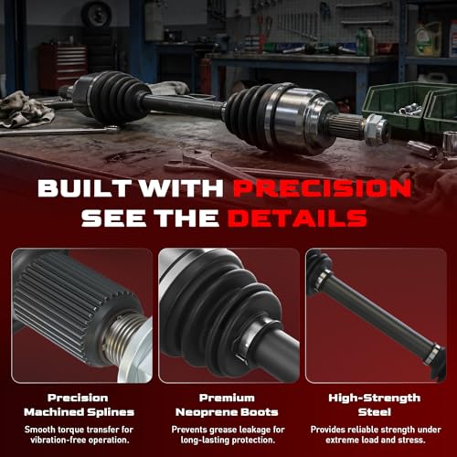 NCV36568 NCV36569 Front CV Axle Shafts Assembly Fit for 2006-2015 Honda Civic L4 1.8L, 06 07 08 09 10 11 12 13 14 15, Automatic Transmission, Front Driver and Passenger Side, 664232 664233