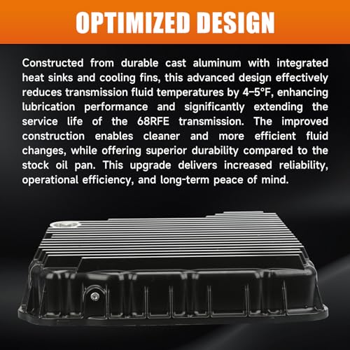 228052110 Heavy Duty Transmission Oil Pan Compatible with Dodge Ram 2500 3500 2007-2025 6.7L 68RFE Transmission Brushed High Quality, Larger Capacity