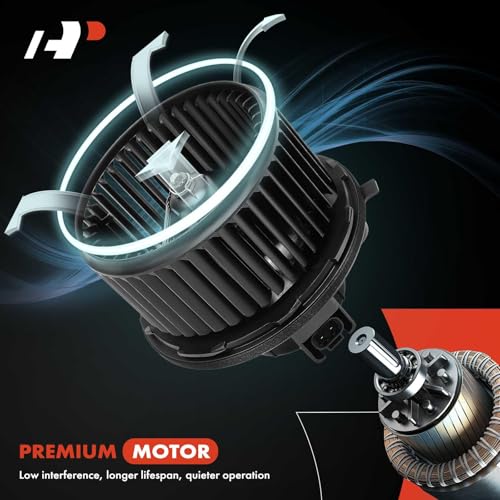A-Premium Front HVAC Heater Blower Motor Compatible with 2007-2014 Chevrolet Silverado, Tahoe, Suburban, Avalanche & GMC Sierra, Yukon & Cadillac Escalade & Hummer - Lock Tab Flange, with Fan Cage