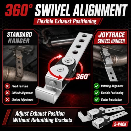 joytrace 2-Pack Swivel Exhaust Hangers - Universal Rotating Muffler Brackets Muffler Hanger Bracket Universal fit