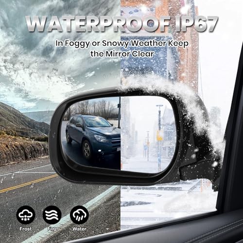 Left Driver Side Mirror Compatible with Toyota RAV4 2009 2010 2011 2012 Power Manual Folding Non-Heated US Built Door Mirrors (3 Pins)