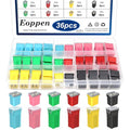 Eoppen 36Pcs Car Fuses Assortment Kit Automotive Tall/Standard and Low Profile Box Shaped Automotive Fuses for Trucks Cars and SUVs (20A, 30A, 40A, 50A, 60A, 80A)