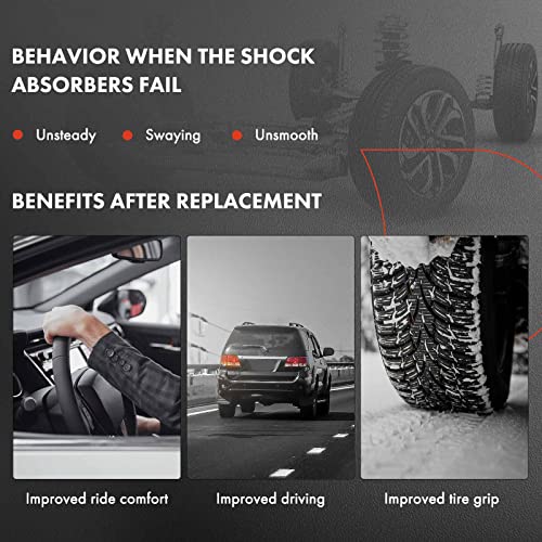 A-Premium Front Pair (2) Complete Strut & Coil Spring Assembly with Volvo C30 2007-2013, C70 2008-2013, S40 2004-2011, V50 2005-2011, Driver & Passenger