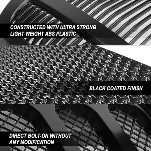 Front Bumper Grille Compatible with Chevy C1500 C2500 C3500 K1500 K2500 K3500 Suburban 1994-2000 Tahoe 1995-2000 Blazer 1994 Honeycomb Extended Style Mesh Grill GM1200237 GM1200239 GM1200142