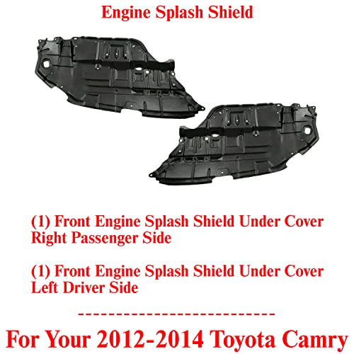 US AUTO PARTS PLUS New Front Engine Splash Shield Under Cover Right Passenger & Left Driver Side Direct Replacement for Toyota Camry 2012-2014 5144106150 5144206140 TO1228178 TO1228177