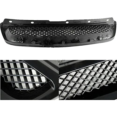 Kspeed Front Bumper Grille Fit 1996 1997 1998 for Civic CX/DX/EX/LX/HX,ABS Plastic Type-R Black Mesh Front Upper Grill Guard Replacement Part