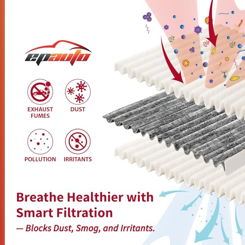 EPAuto CP157 (CF12157) Replacement made for Toyota/Mazda/Subaru Cabin Air Filter includes Activated Carbon - 2 Packs