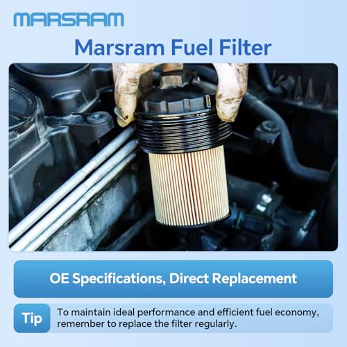 Marsram 6.7 Cummins Fuel Filter Water Separator Set fits for 2019 2020 2021 2022 2023 2024 Dodge Ram 2500 3500 4500 5500 6.7L Cummins Diesel Turbo Engines, Replace 68157291AA 68436631AA