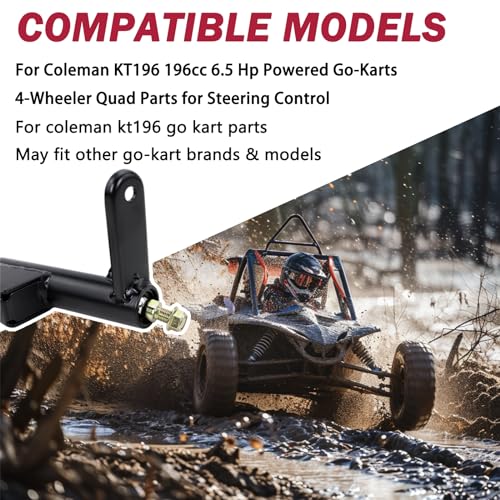 Left&Right Spindle Steering Knuckle for coleman kt196 go kart parts Fits For Coleman CK196-T, KT194,KT196,196cc 6.5 Hp Gas Powered Go-Karts,Replacement 4-Wheeler Quad Parts for steering spindle