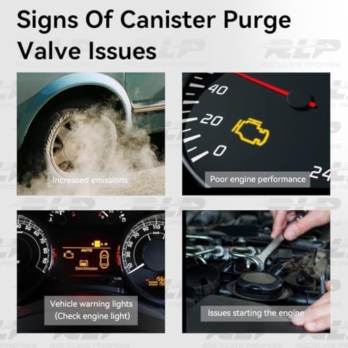 Vapor Canister Purge Valve Solenoid EVAP Purge Valve Compatible with Cadillac STS XLR Chevy Avalanche Equinox Express Silverado 1500 2500 3500 GMC Savana Sierra Yukon Replaces 214-1105 12581282