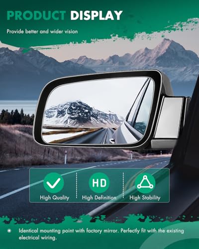SCITOO Side View Mirrors fit 1988-1999 For Chevy Blazer Suburban Tahoe For GMC Jimmy Yukon Pickup Truck Power Adjusted Driver Passenger Pair Set Mirrors SUV 15764757 15764758