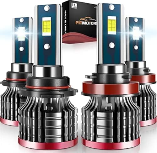 FITMOTORS H11/H8/H9 9005/HB3 LED Bulbs,160W 32000 Lumens Bright,6500K Cool White LED Fog Light Halogen Replacement IP68 Waterproof, Pack of 4
