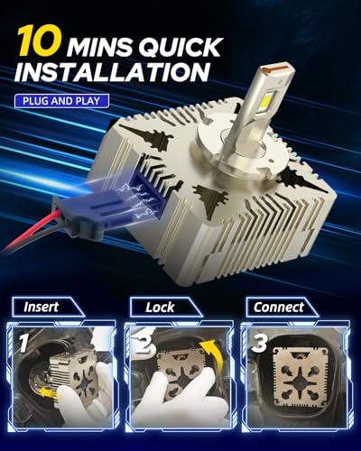 AUTOONE 2025 Upgraded D5S D5R Bulbs, 900% Brighter D5S Bulbs, 32000 Lumens 6000K Brightest D5S Fog Light, 50000 Hours Longer Lifespan