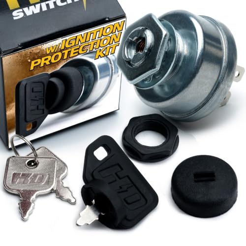 HD Switch Dual Protection Starter Ignition Key Switch Replaces Hustler 045898 Big Dog, Fits Super Z, Mini Z, Hydro Walk Behind, XR7, X-ONE, Z4, Mini FasTrak, FasTrak Sport Raptor OEM Upgrade & 2 Keys