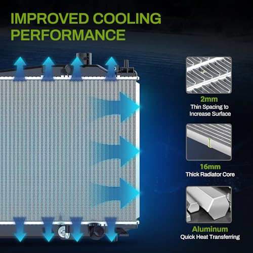 AUTOSAVER88 Radiator Compatible with Civic Aluminum Radiator ENG D17‎A1/A2/A6/A7, 19010-PLM-A01, 19010-PLM-A51, 19010-PMM-A51, 19010-PMM-A52