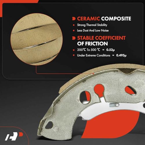 A-Premium 10.67 inch (271mm) Rear Brake Drums + Ceramic Shoes Set Compatible with Select Nissan Models - Sentra 2013-2019 2021-2023, 6-PC Set