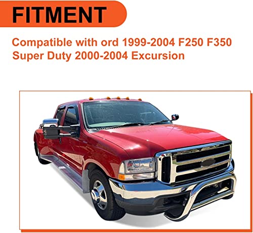 ECOTRIC Front Grille Compatible with Ford 1999-2004 F250 F350 Super Duty 2000-2004 Excursion New Grille Chrome Mesh Style