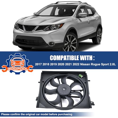 Radiator Cooling Fan Assembly Compatible with Nissan Rogue Sport 2017 2018 2019 2020 2021 2022 2.0L # 214816MA0A