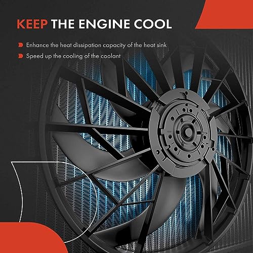 A-Premium Engine Radiator Cooling Fan Assembly Compatible with Select Dodge & Chrysler Models - Charger 2009-2020, Challenger 2009-2019, 300 2009-2019 - Replace# CF13063