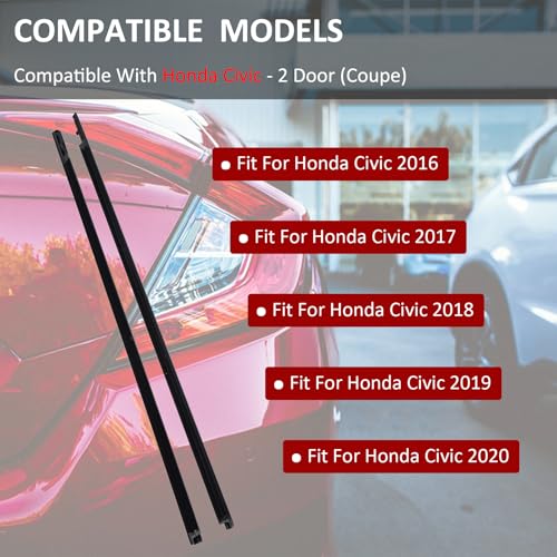 E-Gaultra Car Weatherstrip Window Seal Fit for Honda Civic Coupe (2pcs)