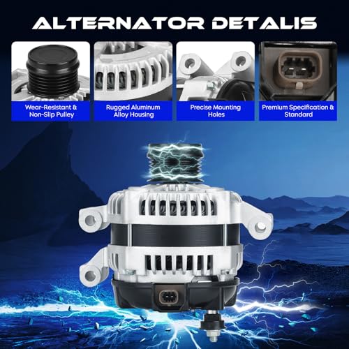 New Alternator for Chevy Malibu 2.0L 2.5L 2013-2015, for Impala 2.5L 2014 2015, for Buick Regal 2.0L 2014-2017 Envision 2.0L 2.5L 2017-2020, Replaces 11681 13592810 (2.0L Only for Turbocharged)