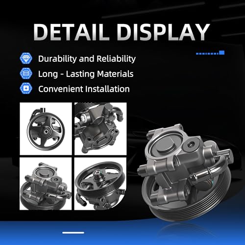 Loautong Power Steering Pump with Pulley, for Ford Expedition 03-06, for F-150 2004-2008, for Lincoln Mark LT 2006-2008, for Navigator 2003-2006 for 4.6L 5.4L V8, OE 20-312P1