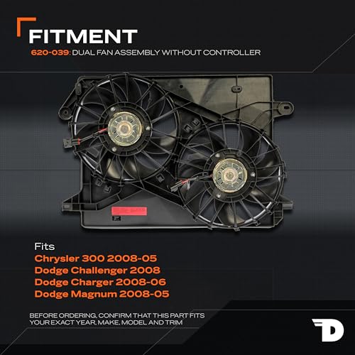 Dorman 620-039 Engine Cooling Fan Assembly Compatible with Select Chrysler / Dodge Models