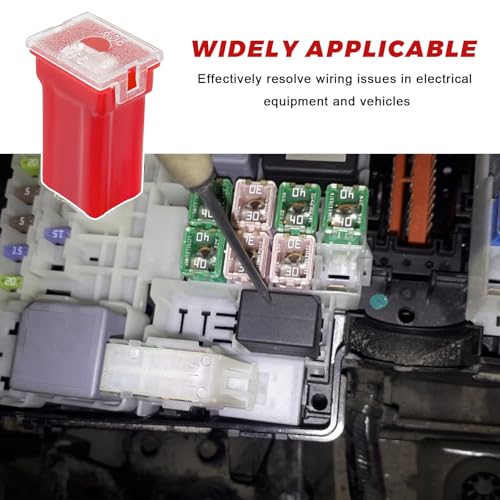 Xiqaler 10 PCS Automotive Fuse Assortment, 20A 30A 40A 50A 60A Low Profile Auto Box Shaped Fuse Kit, Micro Cartridge Fuses Replacement for Pickup Trucks Sedans SUVs