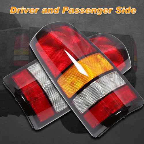 Nakuuly Tail Lights Compatible With 1999-2002 Chevy Silverado 1999-2006 GMC Sierra 1500 2500 3500 1500 HD 2500HD Driver and Passenger Side Taillights Rear Lamp without Bulb (Black Border)