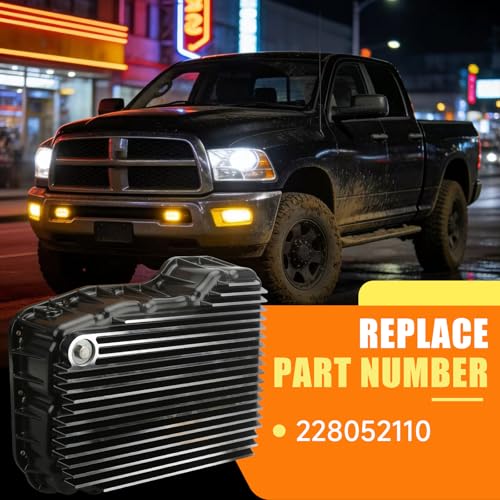 228052110 Heavy Duty Transmission Oil Pan Compatible with Dodge Ram 2500 3500 2007-2025 6.7L 68RFE Transmission Brushed High Quality, Larger Capacity