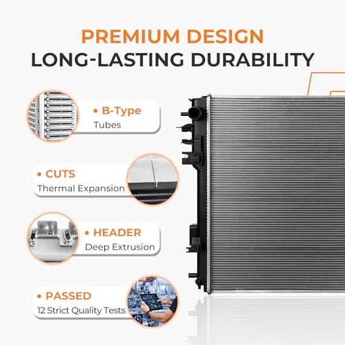 Autoexact Auto Radiator for 2011-2021 Ram 1500/ for 2009-2010 Dodge Ram 1500 2500 3.7L, 4.7L, 5.7L, Engine Radiator Replacement for Car for 2011-2015 Ram 2500 3500 4000 5.7L