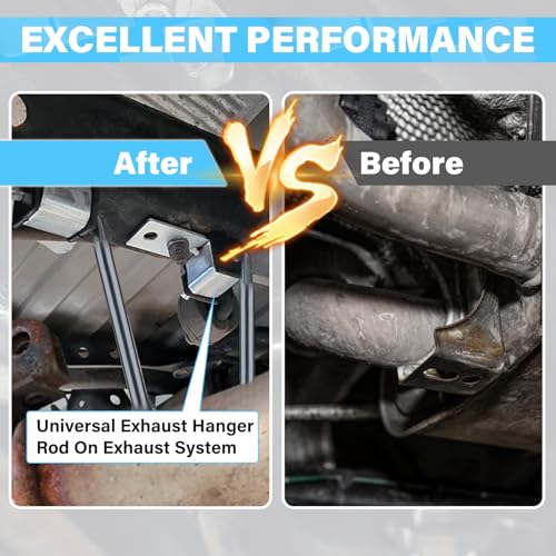 Universal Stainless Steel Exhaust Hanger Heavy-duty Exhaust Hanger Rod Exhaust Pipe Hanger Bracket Weld On - 3/8" Rod 11" Long(4 PCS)