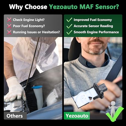 Yezoauto Upgraded Mass Air Flow Sensor for Nissan Altima 2.0L 2.5L 2019-2025 / Pathfinder 2022-2025 / Sentra 2020-2025 / Rogue 2021 & Infiniti QX50 2019-2023 OE# 22680-5NA0A AFH60M-53 22680-6CT0A