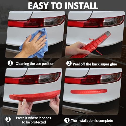 BokWin 4-Packs Black Bumper Guard Strip