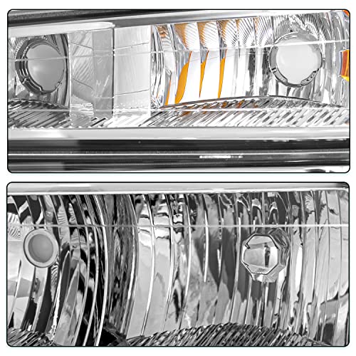 TUSDAR 4pcs Headlight Assembly for 2004-2012 Chevy Colorado GMC Canyon