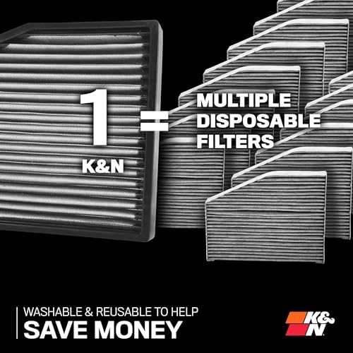 K&N LIFETIME Cabin Air Filter: Premium, Washable, Clean Air for your Cabin