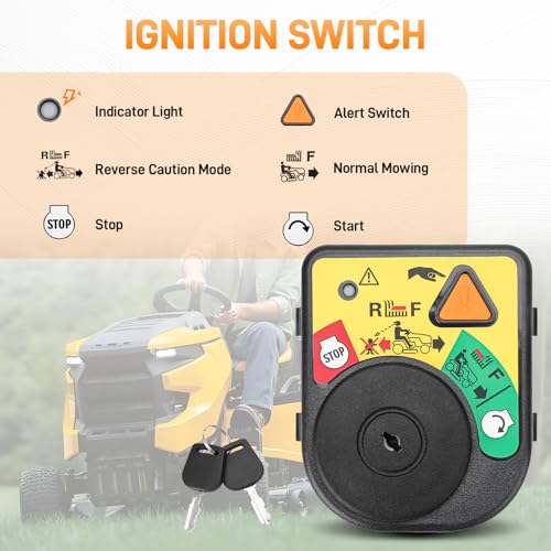 Ignition Module Switch with 2 Keys 7 terminals Compatible with Cub Cadet MTD Craftsman -LT1042 LT1045 LT1046 LTX1040 XT1 XT2 LT42 LT46 SLX50 T110 T1200 T1400 T1600 Riding Replace#925-06119c 725-04227