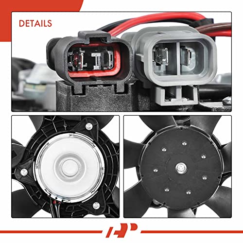 A-Premium Engine Radiator Cooling Fan Assembly Compatible with Select Nissan Models - Versa 2012-2019, Versa Note 2014-2019 - Automatic CVT Transmission, Replace# 214819KK0A, 214813AB3A